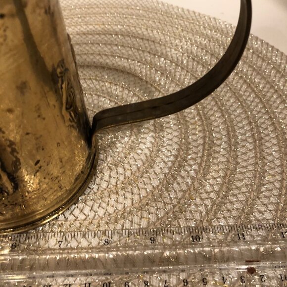 Vintage Brass Decorative Watering Can With Embossed Colonial Scene Design - Picture 13 of 14